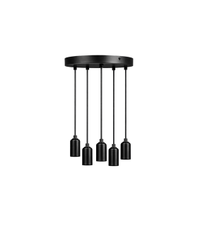 LAMPARA DE TECHO 5XE27 NEGRA