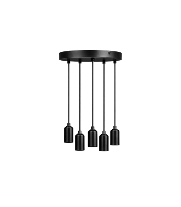 LAMPARA DE TECHO 5XE27 NEGRA