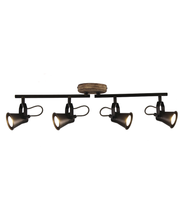 LAMPARA DE TECHO 4 FOCOS GU10  SERIE PORCELANA NEGRO