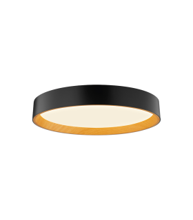 PLAFON SUPERFICIE LED 60W CAMBIO DE TONO CON MEMORIA REGULABLE NEGRO + COLOR MADERA