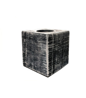 BASE CUBO CEMENTO GRIS OSCURO CON PORTALAMPARAS E27
